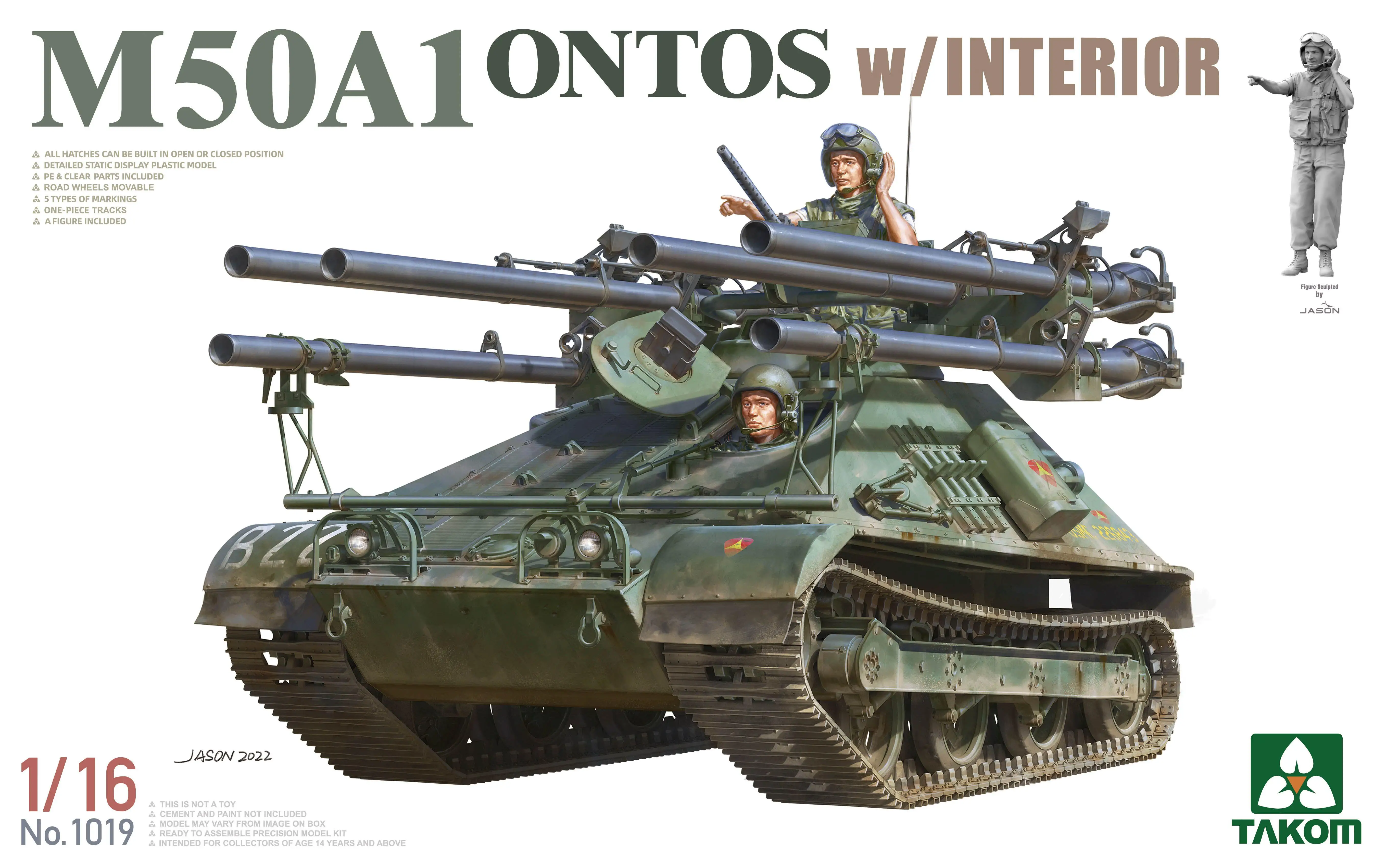 

Takom 1019 масштаб 1/16 M50A1 Ontos с внутренним пластиковым модельным комплектом