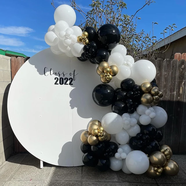 Kit Arco Palloncini Nero Bianco Argento - 103 Pezzi Per Feste Compleanni Matrimoni - Foto 6