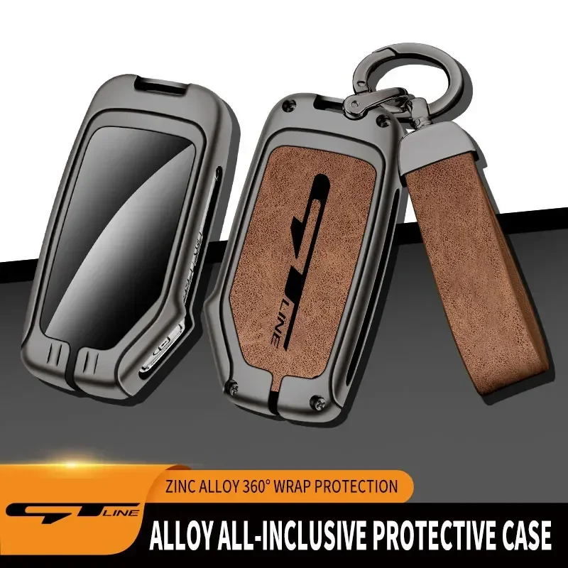 Zinc Alloy 3/4 Buttons Car Remote Key Case For KIA GT Line Forte