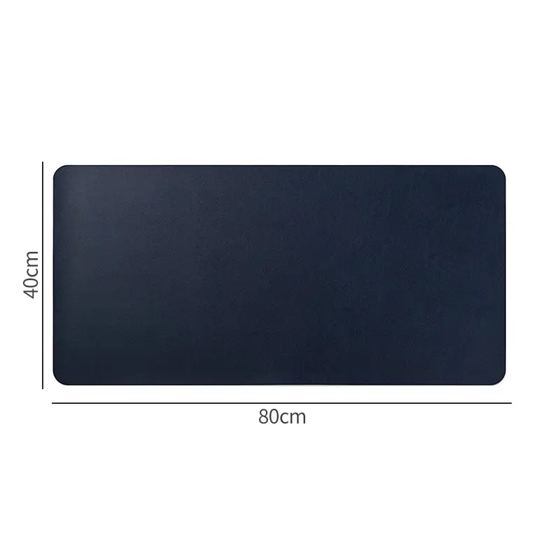 Large Royal Blue Waterproof Desk Protector Mat - PU Leather and Suede