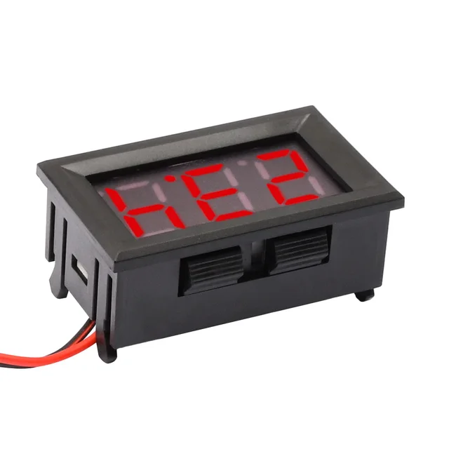 Voltmetro 12v MINKUROW Dc 12v 24v Impermeabile Led Digital Display Voltmetro Pannello Rotondo Voltmetro Gauge Tester Per Auto Moto 2 Pz Rosso 54117307 Voltometro/amperometro 12v