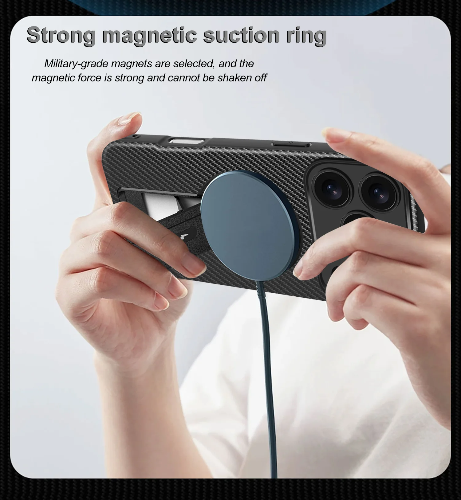 Magnetic Wireless Charging Foldable Stand Phone Case with Magsafe Cover