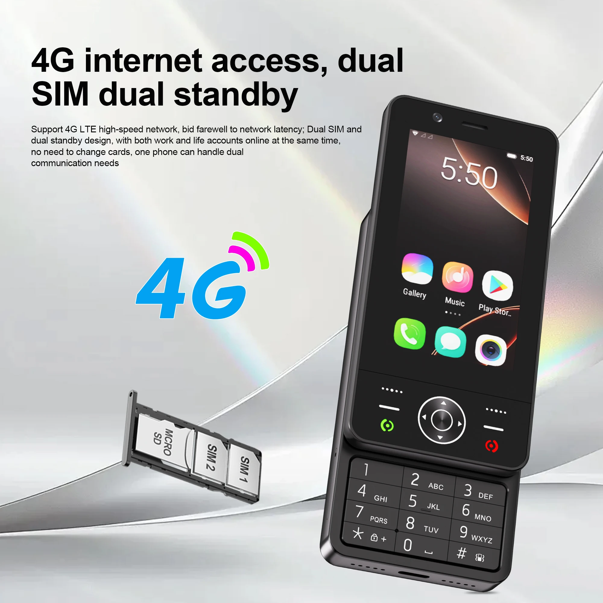 SERVO 4G LTE Silde Mini Smartphone Dual SIM Card Android OS RAM 2GB ROM 16GB WhatsAPP WiFi Hotspot 3.0" Touch Screen Smart Phone