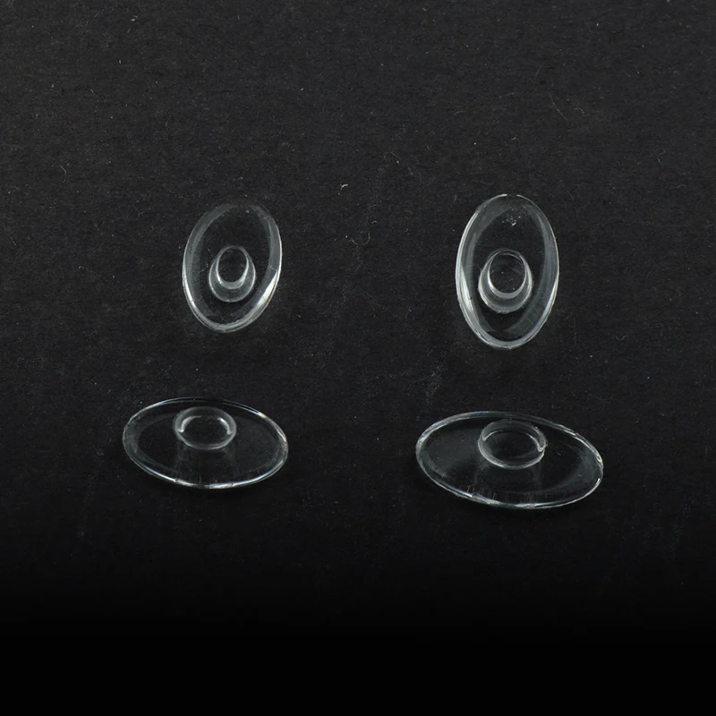 50쌍(100개) 11mm 13mm 안경 실리콘 푸시온 코 패드 수리 도구 안경용 타원형 안경 코 패드