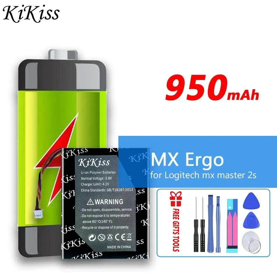 Batteria Kikiss Mx Ergo (533-000120) 950Mah Per Logitech Mx Master 2S Mx Anywhere 2 2S Anywhe2 Anywhes2S Mx Ergo
