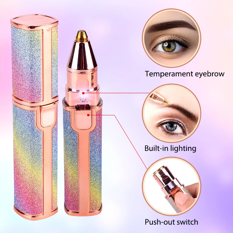 2 in 1 Electric Eyebrow Trimmer Makeup Painless Eye Brow Epilator Mini Shaver Razors Portable Facial Hair Remover Women depilato 3