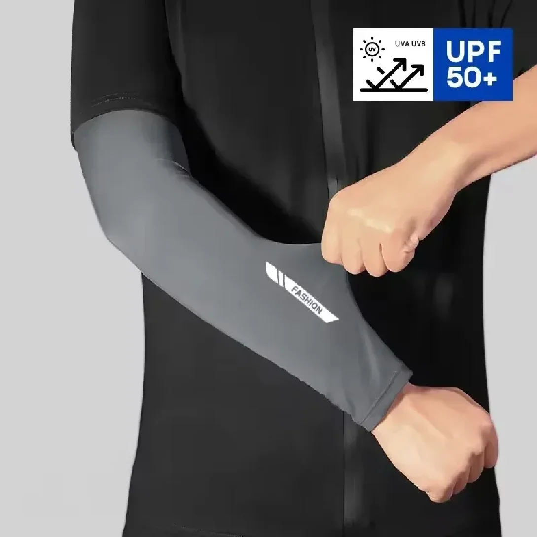 1쌍 UPF50+ 여름 시원한 느낌의 팔토시 여성 사이클링 러닝 낚시 오버슬리브 남성 통기성 아이스 실크 자외선 차단 유니섹스