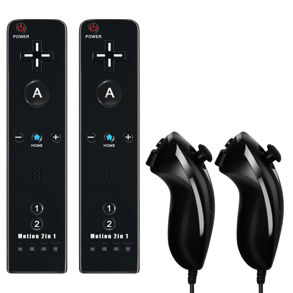 

For Nintendo Wii/Wii U Joystick 2 in 1 Controller Set Wireless Remote Gamepad Motion Plus with Silicone Case Video Game