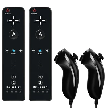 닌텐도 Wii/Wii U 조이스틱 컨트롤러 세트, 무선 원격 게임 패드 모션 플러스, 실리콘 케이스 비디오 게임, 2 in 1