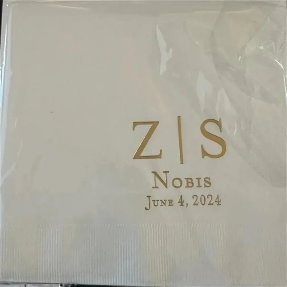 Set of 50 Napkins Wedding Personalized napkins Wedding napkins Beverage Napkins wedding Personalized Gift