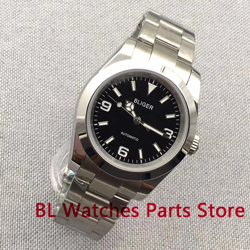 BLIGER 36mm/39mm NH35A Polished Automatic Men Watch 904LStanless Steel Bracelet MIYOTA PT5000 Movement Sapphire Crystal Luminous