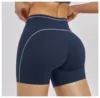 Shorts de yoga et de sport pour femme, taille haute, couleur contrastante, effet push-up, pour la course en extérieur et le fitness