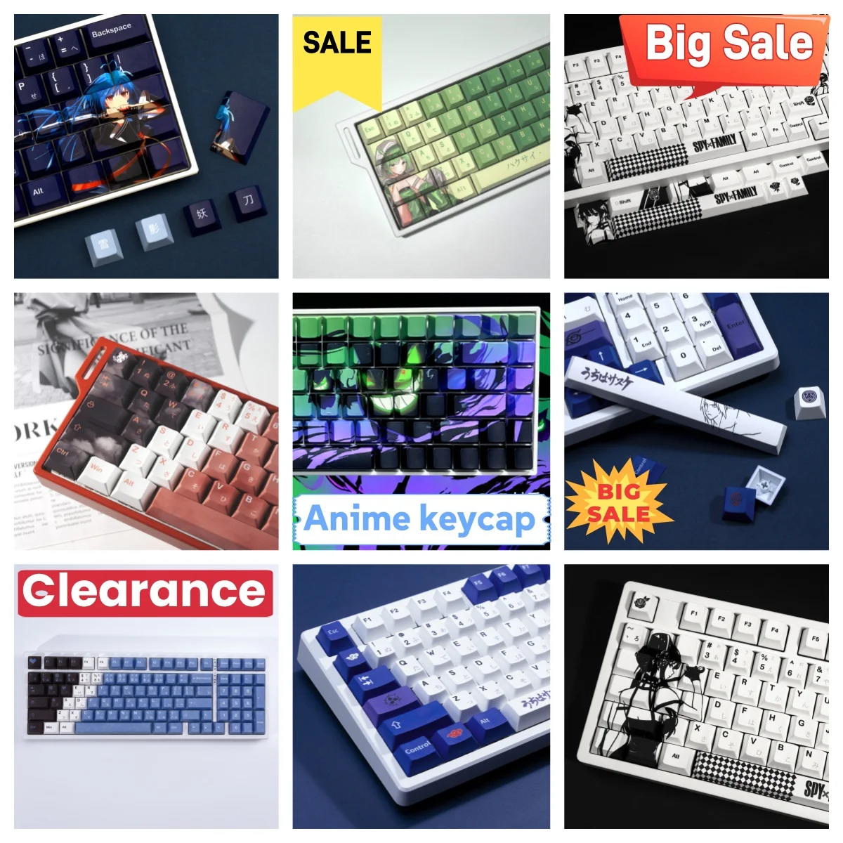 XVX Clearance Anime Keycaps Japanese Yuki aim/sasuke Cherry