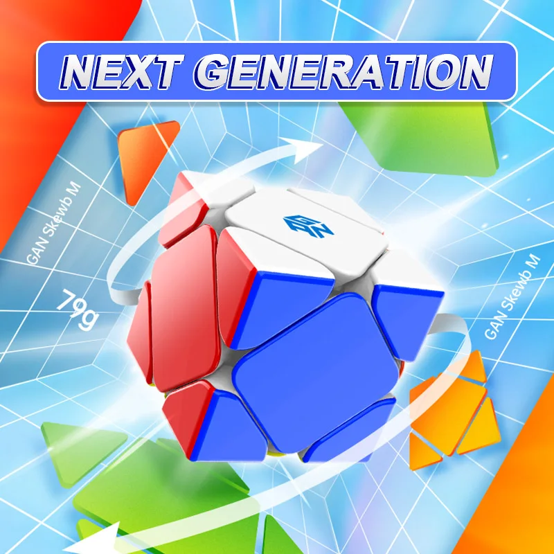 Gan Skewb M Enhanced Uv Magnetic Cube 3X3 Speed Cube Gan Skewb M Magic Cube Gans Magnet Puzzle Cube Fidget Toys Gan Skew