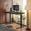 55 × 24 Electric Standing Desk with Drawers, Whole-Piece Glass Adjustable Height Desk, Office Desks 1