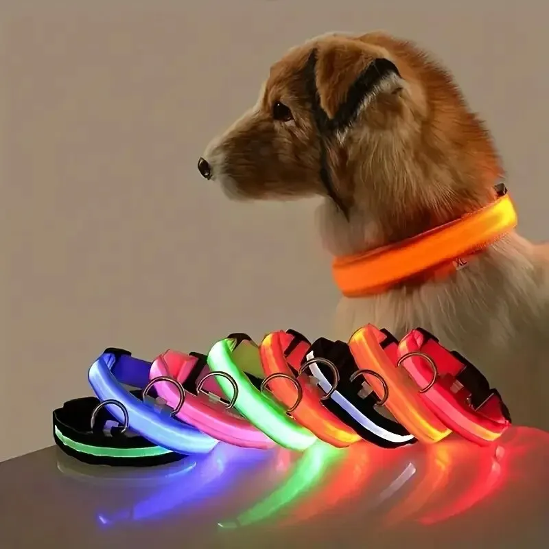 Luminous LED Night Safety Glow Dog Leash and Collar