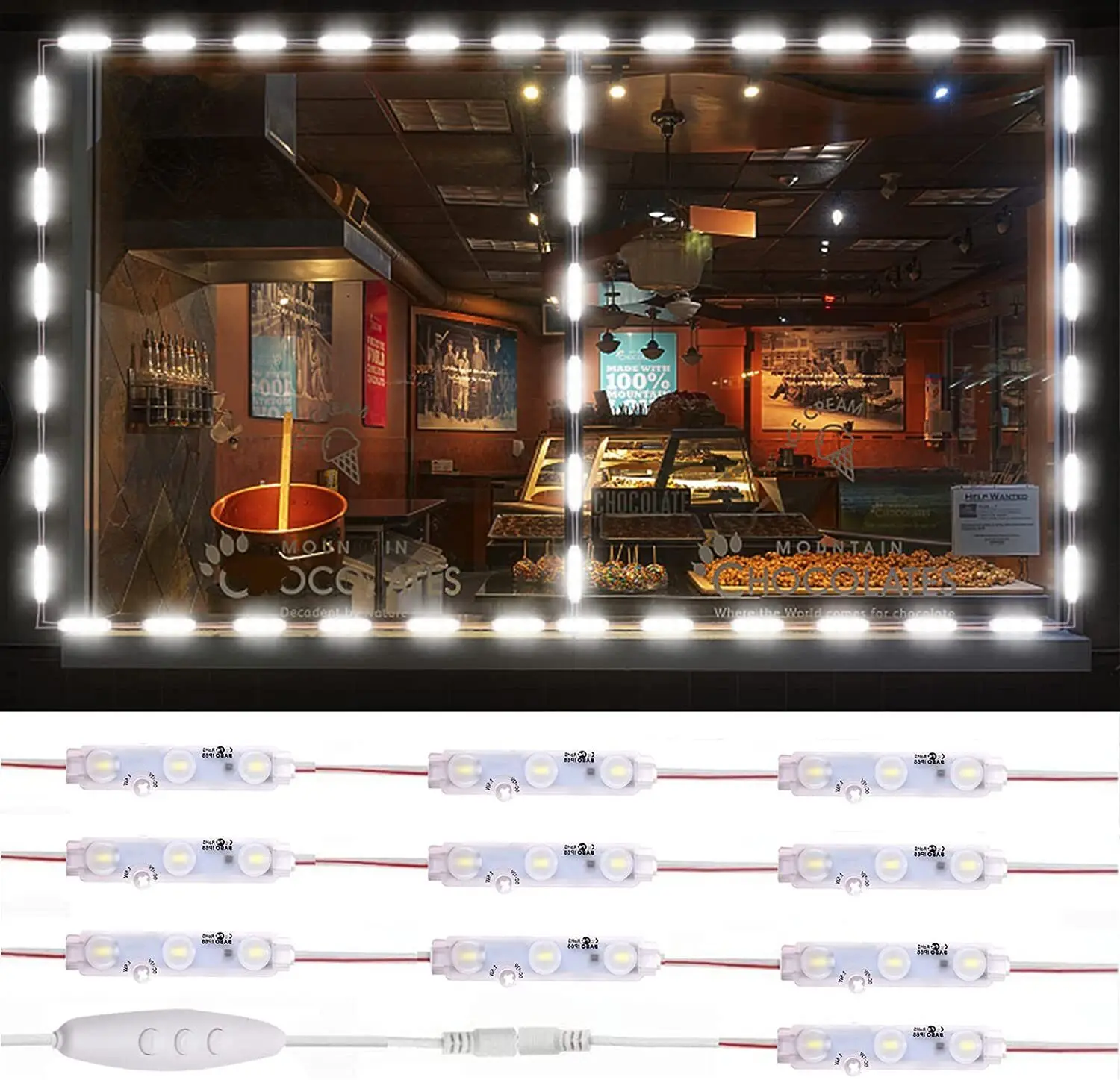 LED Storefront Lights Store Window Lights for Business Waterproof Decorative Light for Advertising Letter Signs Lightbox 12V