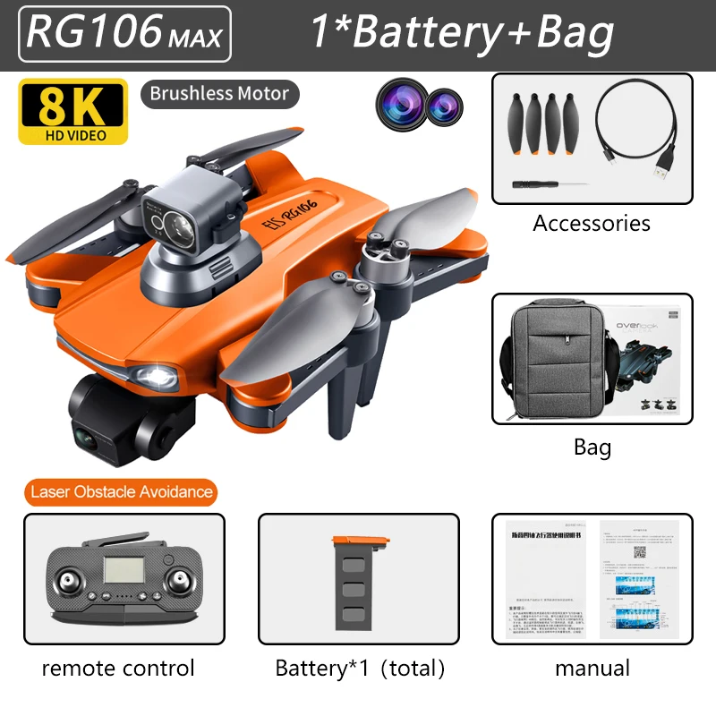 remote control helicopter with camera 2022 New RG106 Drone 8k Dual Camera Profesional GPS Drones With 3 Axis Brushless Rc Helicopter 5G WiFi Fpv Drones Quadcopter Toy rc helicopter big size RC Helicopters