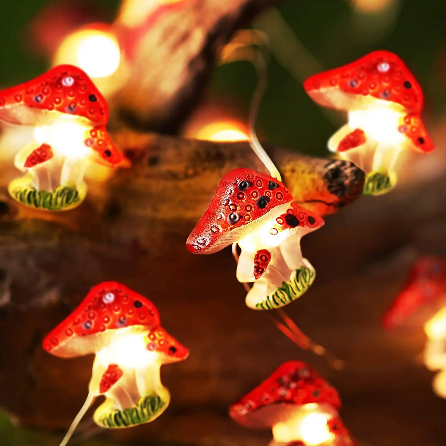 20/30 LED Mushroom String Light Battery Operated Christmas Garland Fairy Lights For Garden Wedding Party Home Bedroom Decoration