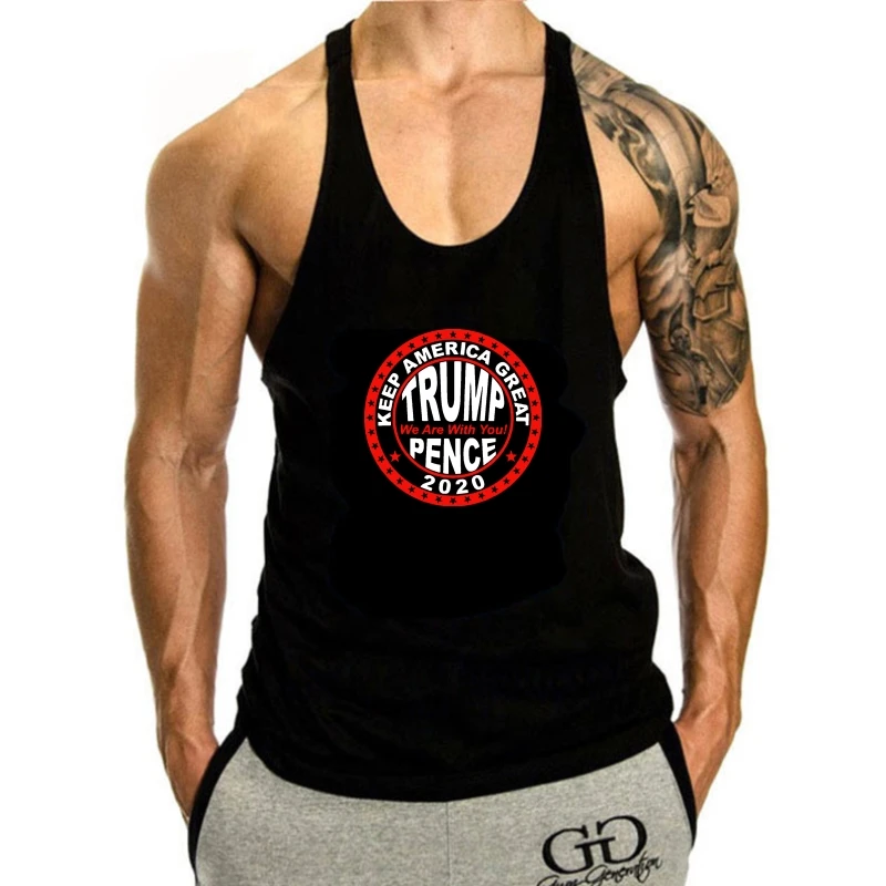 

New 2024 Fashion tank top men Men Summer Style tank top men President Trump Pence 2024 Keep America Great Round Cool Tees