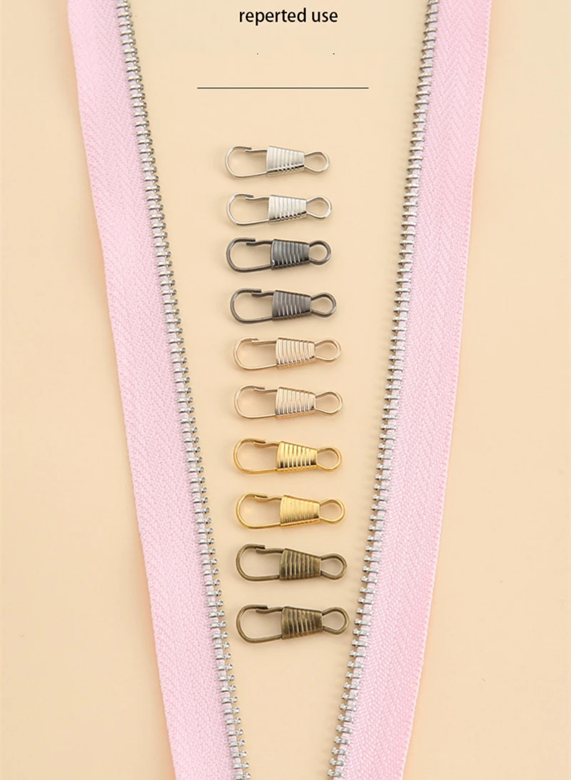 Set 6 Linguette Cerniera In Acciaio Inossidabile Pssopp - Color Bronzo, Lunghezza 4,7 Cm, Per Valigie, Giacche, Zaini, Stivali