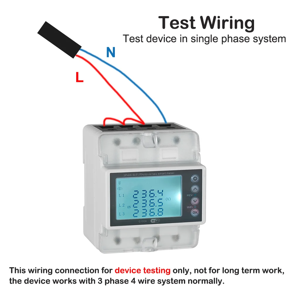 3 Phase 4 Wire 380V 100A Tuya WiFi Smart Bi-Directional Energy Power kWh Meter O