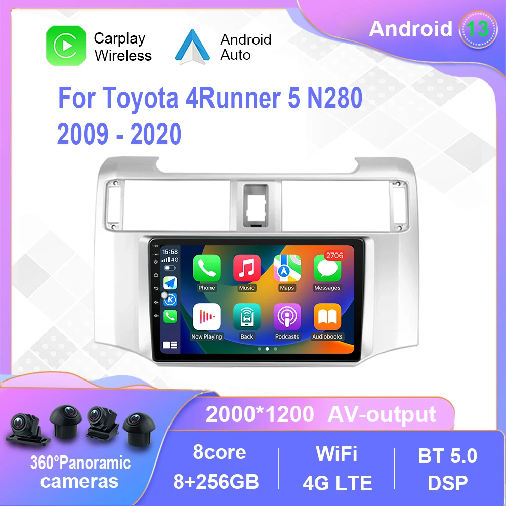 

Android 12.0 For Toyota 4Runner 5 N280 2009-2020 Car Radio Multimedia Video Player Navigation stereo 4G WiF No 2din 2 din dvd