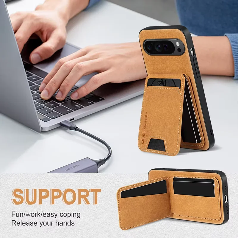 Luxury Multifunctional Synthetic Leather Phone Case with Card Slots and Shock Protection