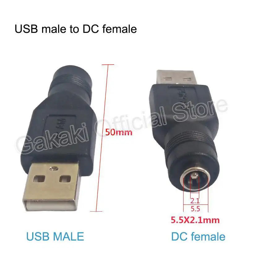 Usb To Dc Adapter Usb To Dc Cable Laptop Power Adapter Power Plug Adapter Power Adapter Dc Power Converter Usb Cable Adapter Conversion Cable Adapter DIY Connector 5.5*2.1mm DC Female Power Jack To USB 2.0 Type A Male Plug Socket 5V DC Power Adapter Laptop
