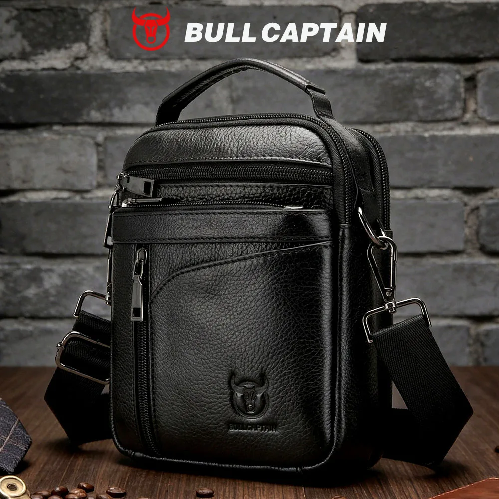 Bull captain neue Männer Tasche Echt leder Mann Marke Umhängetasche kleine Business-Taschen männliche Messenger Ledertaschen