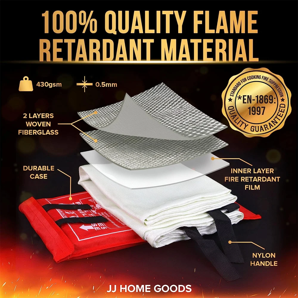 thumbnail image 2 of Emergency Fire Blanket For Kitchen And Home, 4 Pack 4 Pack, White 2 of 11