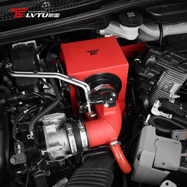 Performance Red Aluminum Mushroom Air Intake Filter Kit For Honda Fit GK5 Engine Air Conditioning System custom aluminum intake kits for vw golf 3 5inch pipe mk7 air intake kit air intake system