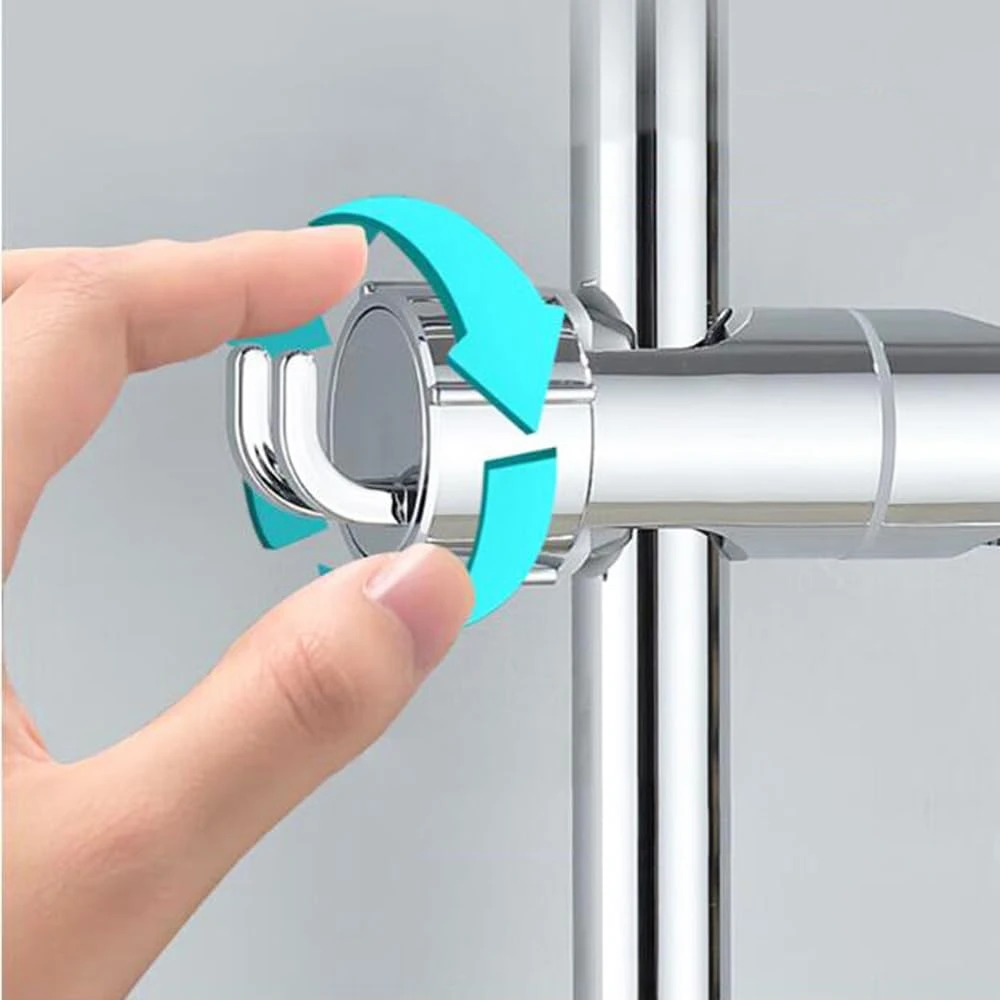 Description Picture 6 of itemShower Head Holder for Slide Bar Adjustable 19-22mm Sprinkler Bracket Slider Clamp Bathroom Replacement with 2 Hooks