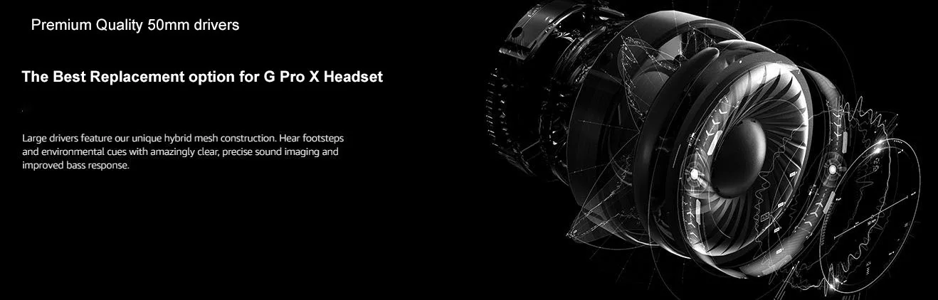 Replacement Speaker Driver Unit with Plastic Housing For Logitech G PRO X1 Wireless Gaming Headsets-Easy Installation