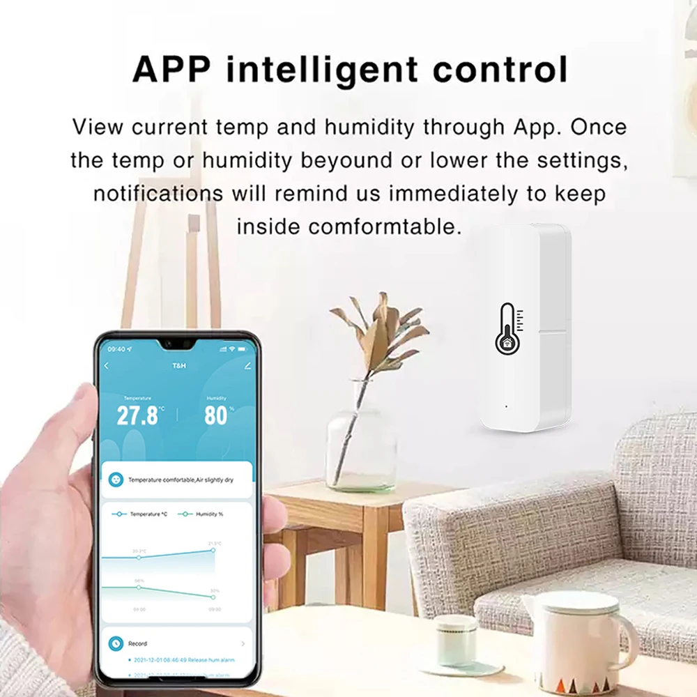 Tuya Zigbee Smart Home Temperature And Humidity Sensor WiFi APP Remote  Monitor Thermomete For Smart Life Work With Alexa Google - AliExpress