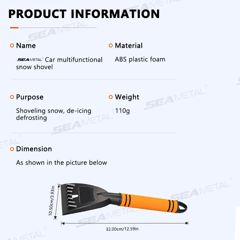 Car Windshield Ice Scraper windshield shovel snow shovel snow ice scraper ice deicing tool Portable Snow Shovel Ice Breaker Scratch-Free Winter Snow Remover