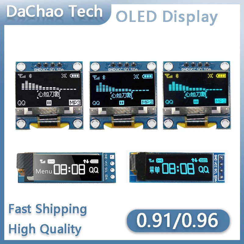 APKLVSR 0,91 Zoll OLED Display Modul – I2C, 128x32, Blau, Für Arduino & Co.