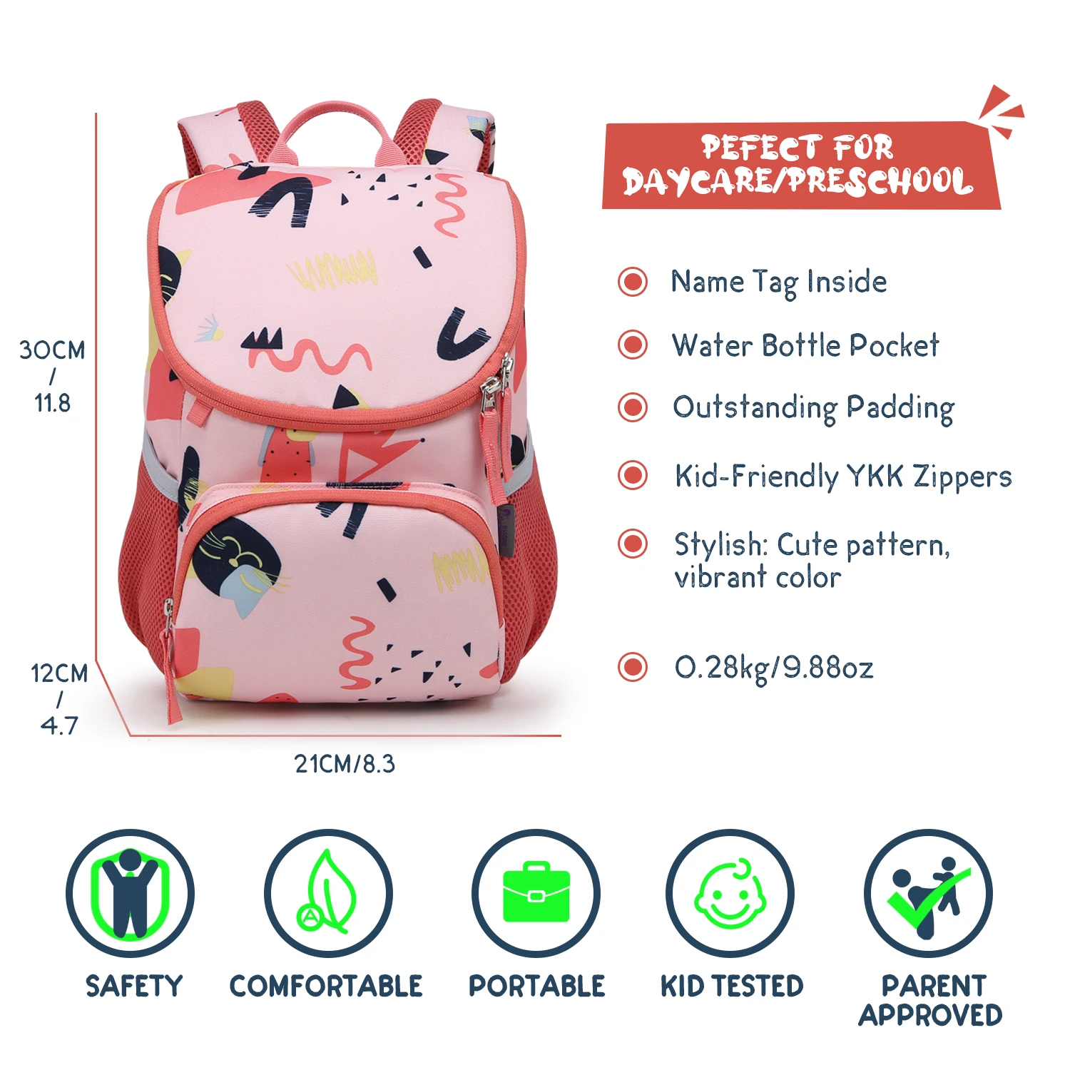 MOUNTAINTOP 5L Kids Toddler Backpack for Boys Girls Preschool Kindergarten Bag