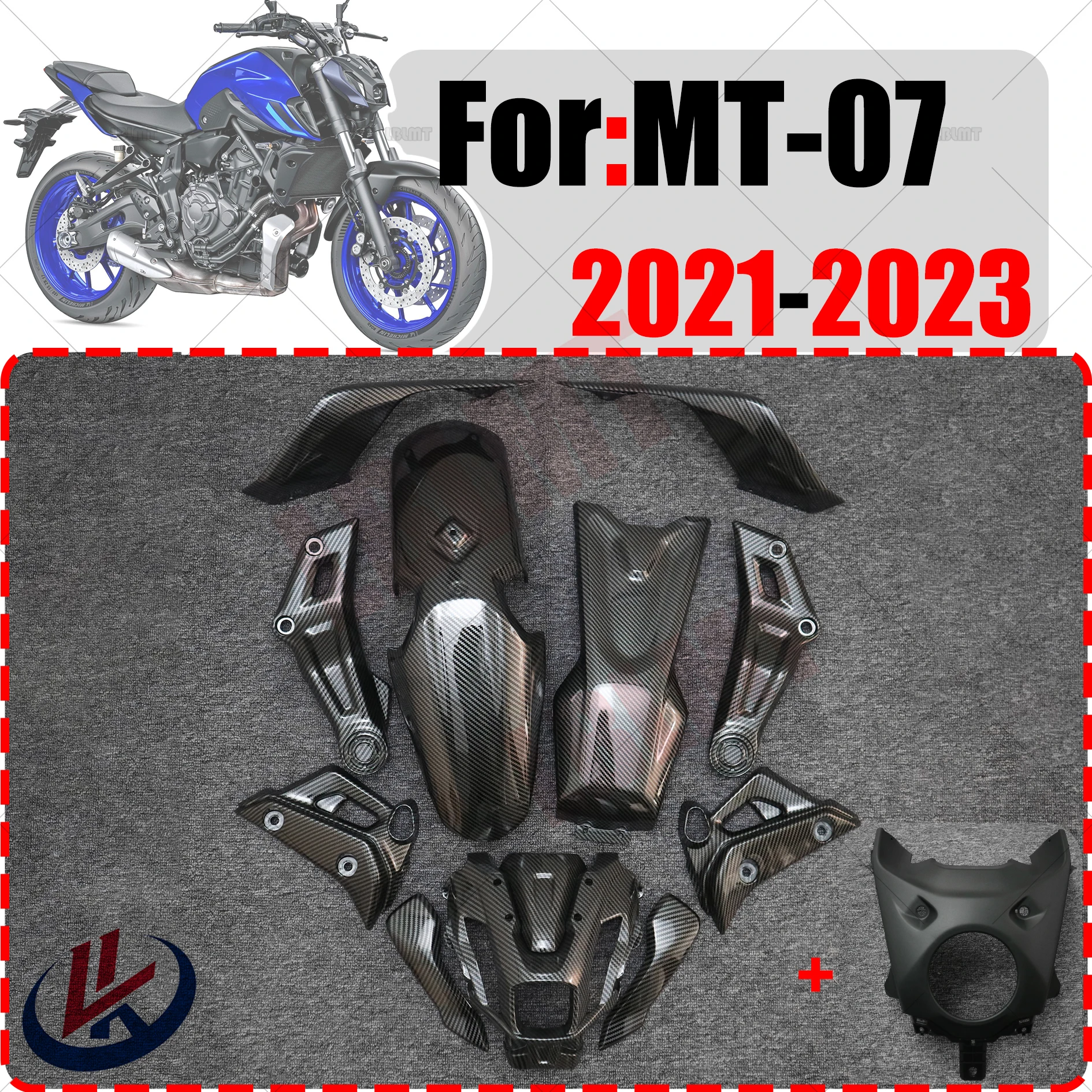 

For YAMAHA MT07 MT-07 MT 07 2021 2022 2023 Motorcycle Fairings Injection Mold Painted ABS Plastic Bodywork Kit Sets