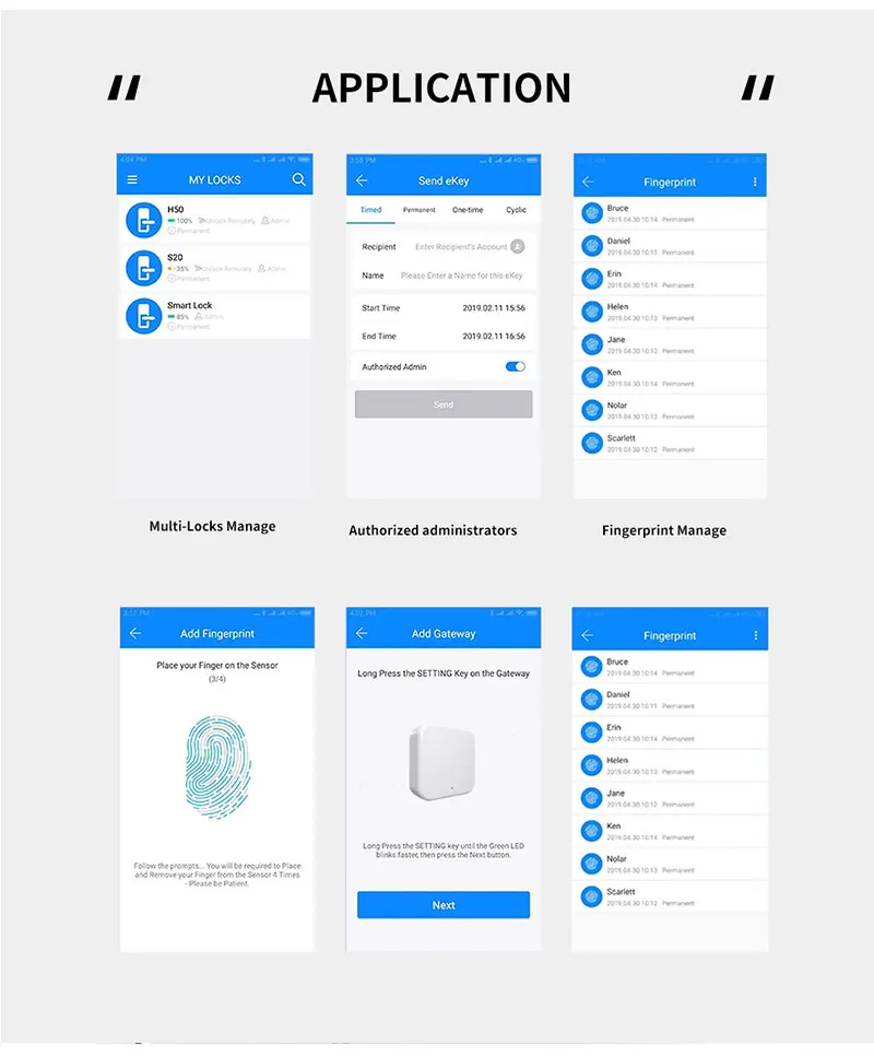 Zine-Alloy Smart Phone TTLOCK APP Bluetooth Door Access Control Keypad Waterproo
