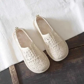 Summer Shoes Ladies Casual Female Sneakers Slip-on Dress Flats  2025 Slip On New Fabric Scandals Fisherman Leisure Summer 1