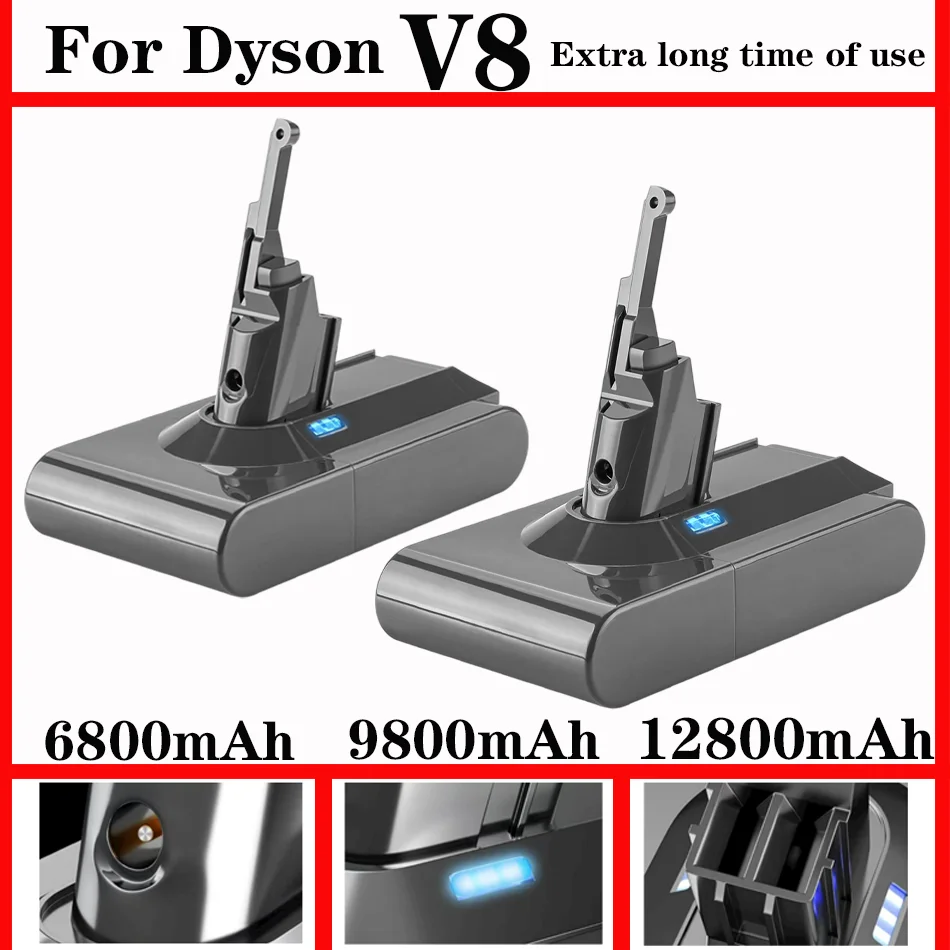 21.6V 12800mAh Replacement Battery Dyson V8 Absolute Cord-Free Vacuum Handheld Vacuum Cleaner Battery for Dyson V8 Vacuum cleaner battery battery replacement