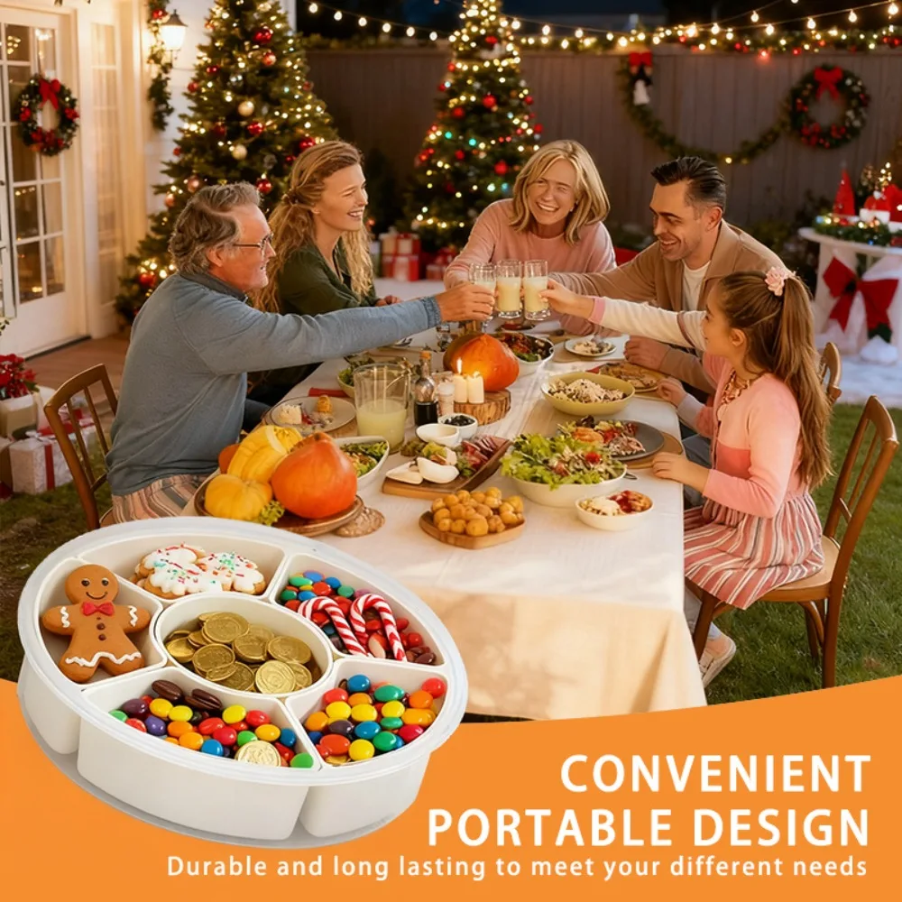 1pc Rotating Fridge Storage Box with 360° Spin,Sealed Leak-Proof Lid, Plastic Container Suitable for Christmas,Space-Saving