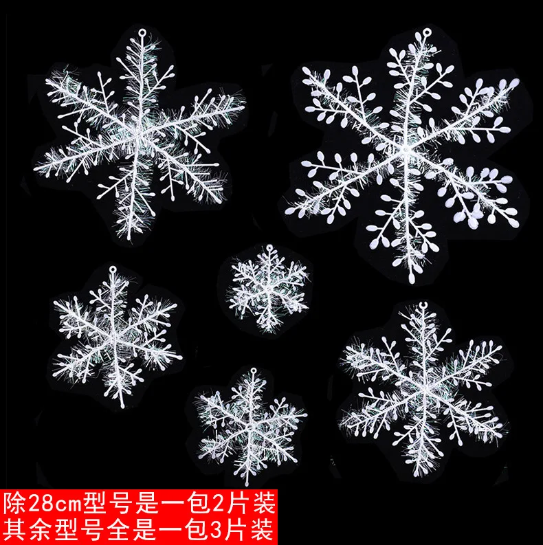 Description Picture 3 of item6Pcs Christmas White Snowflake Decoration Artificial Plastic Xmas Tree Pendant Ornament for Home Party DIY Navidad Wreath Decor