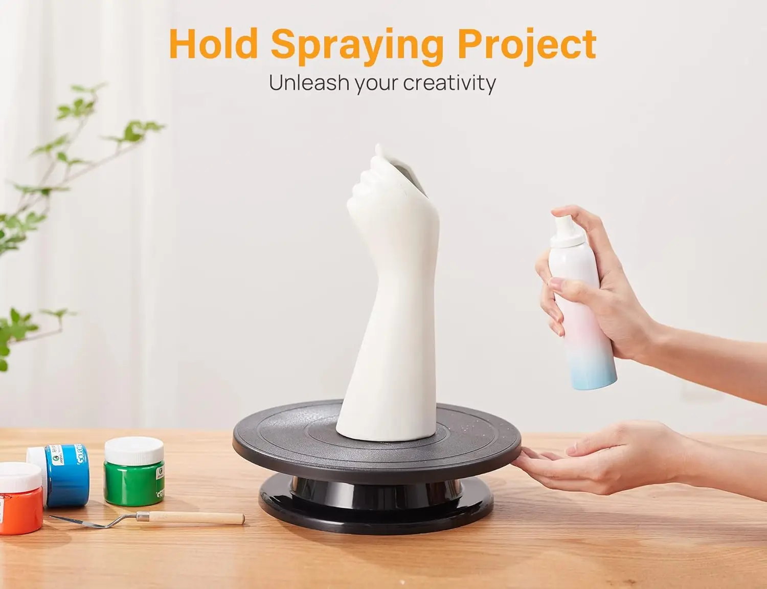 Turntable Rotate Turntable Sculpting Wheel Revolving Cake Turntable Black Painting Turn Table Lightweight Stand for Paint Spraying Spinner pottery wheel ceramic tools spinning turntable