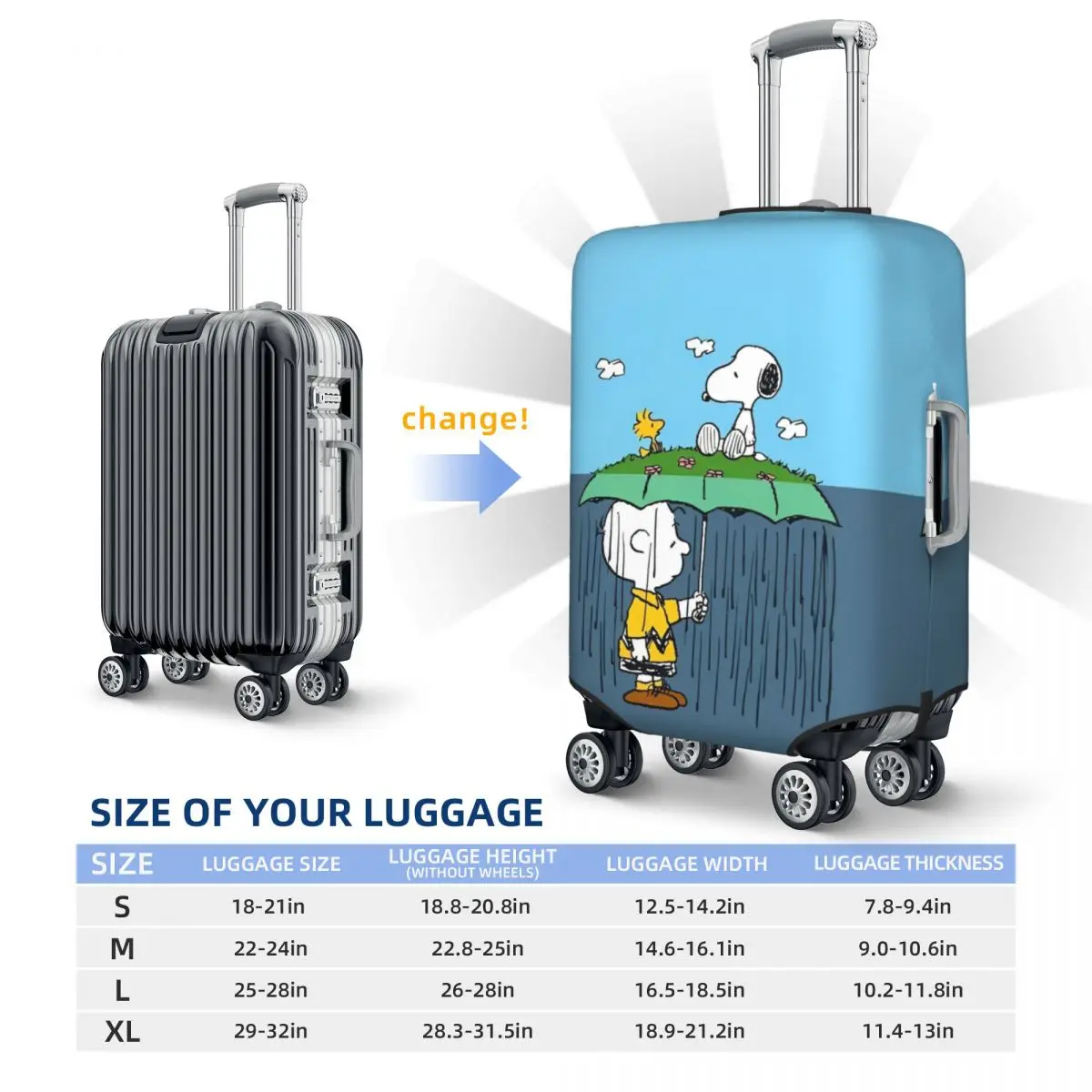 Luggage Cover Dog Cartoon Anime Print Suitcase Cover for Cruise Trip Vacation