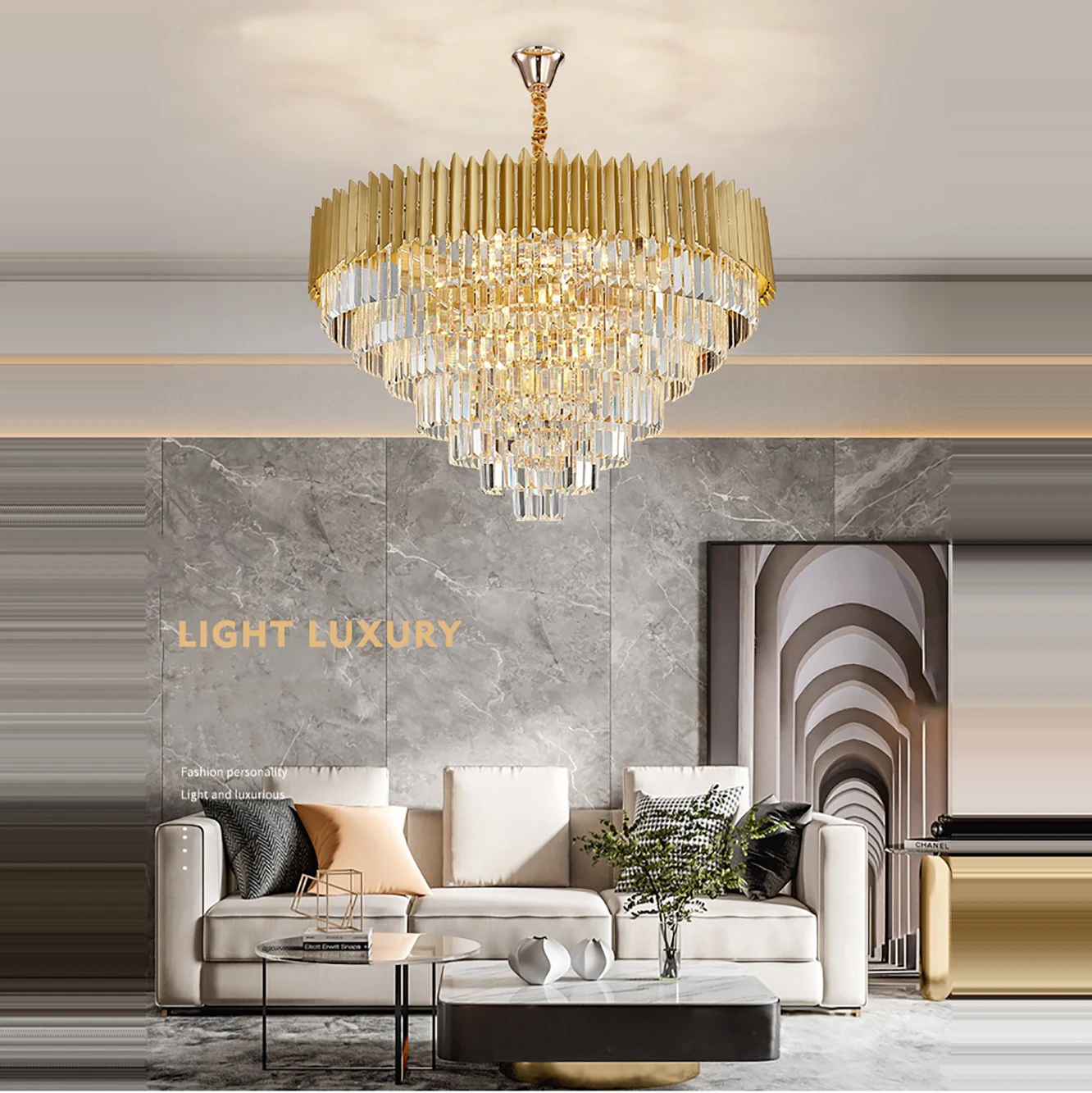 LED Ceiling Chandeliers Lighting Modern Luxury Gold Crystal 2023 Home  Decoration New Design Large Hanging Lamps for High Ceiling