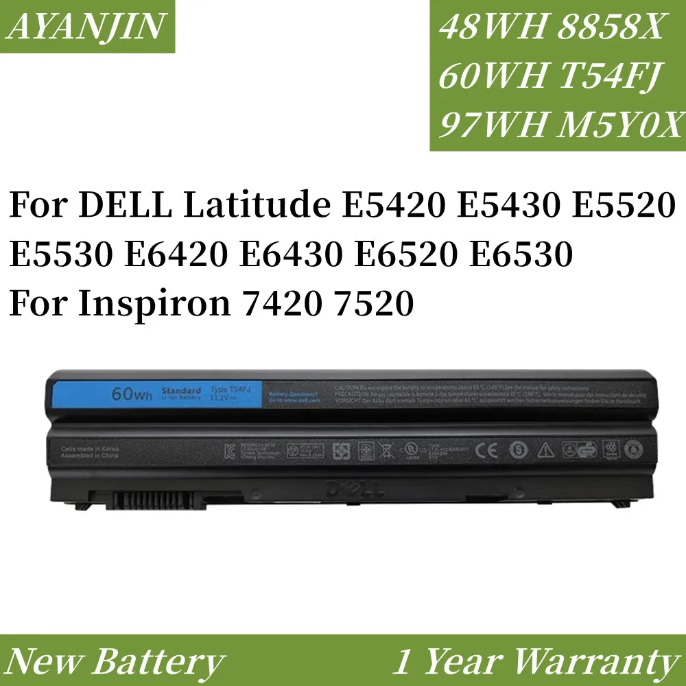 

New T54FJ 8858X M5Y0X Laptop Battery for DELL Latitude E5420 E5430 E5520 E5530 E6420 E6430 E6520 E6530 For Inspiron 7420 7520