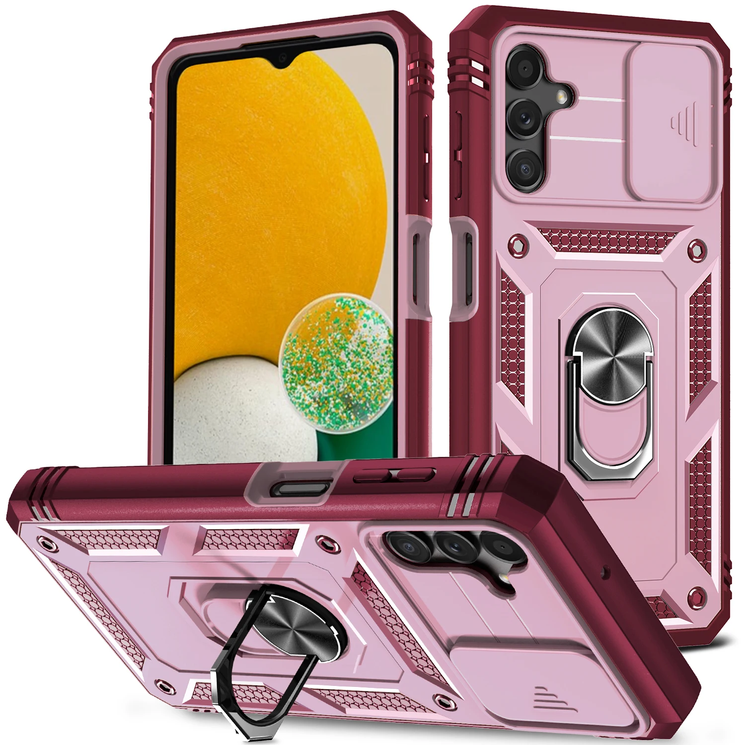 Universal Smartphone Case with 360° Protection and Slider Camera Cover