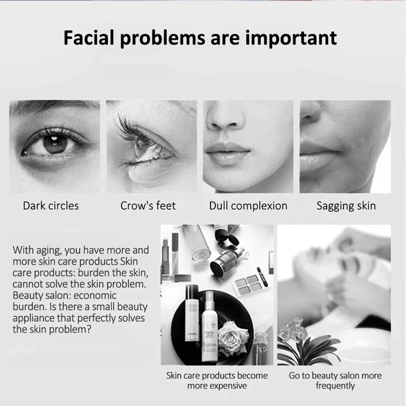 Electric Facial Beauty Device Ultrasonic Ionic Face Cleaner Anti-aging Machine High Frequency Wrinkle Removal Skin Lift Massager skin care device